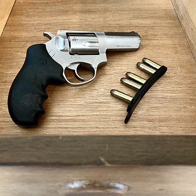 revolver in drawer